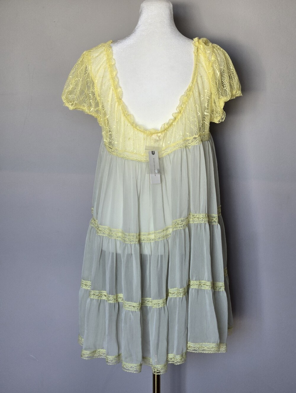NWT Anthropologie LyreBird Sheer Lace Trim Babydoll Romper Coverup Size M - Picture 9 of 10